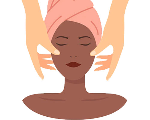 Massage du visage à l'huile, massage Kobido